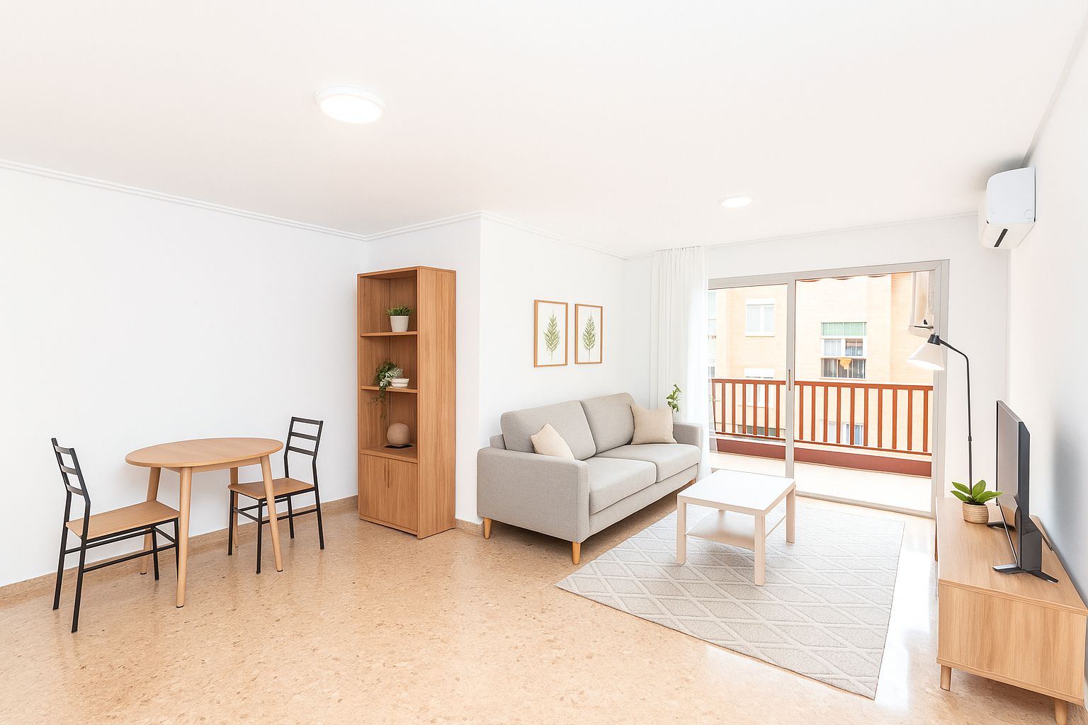 Sala d'estar de Pis de lloguer en  Valencia Capital amb Aire condicionat, Terrassa i Moblat