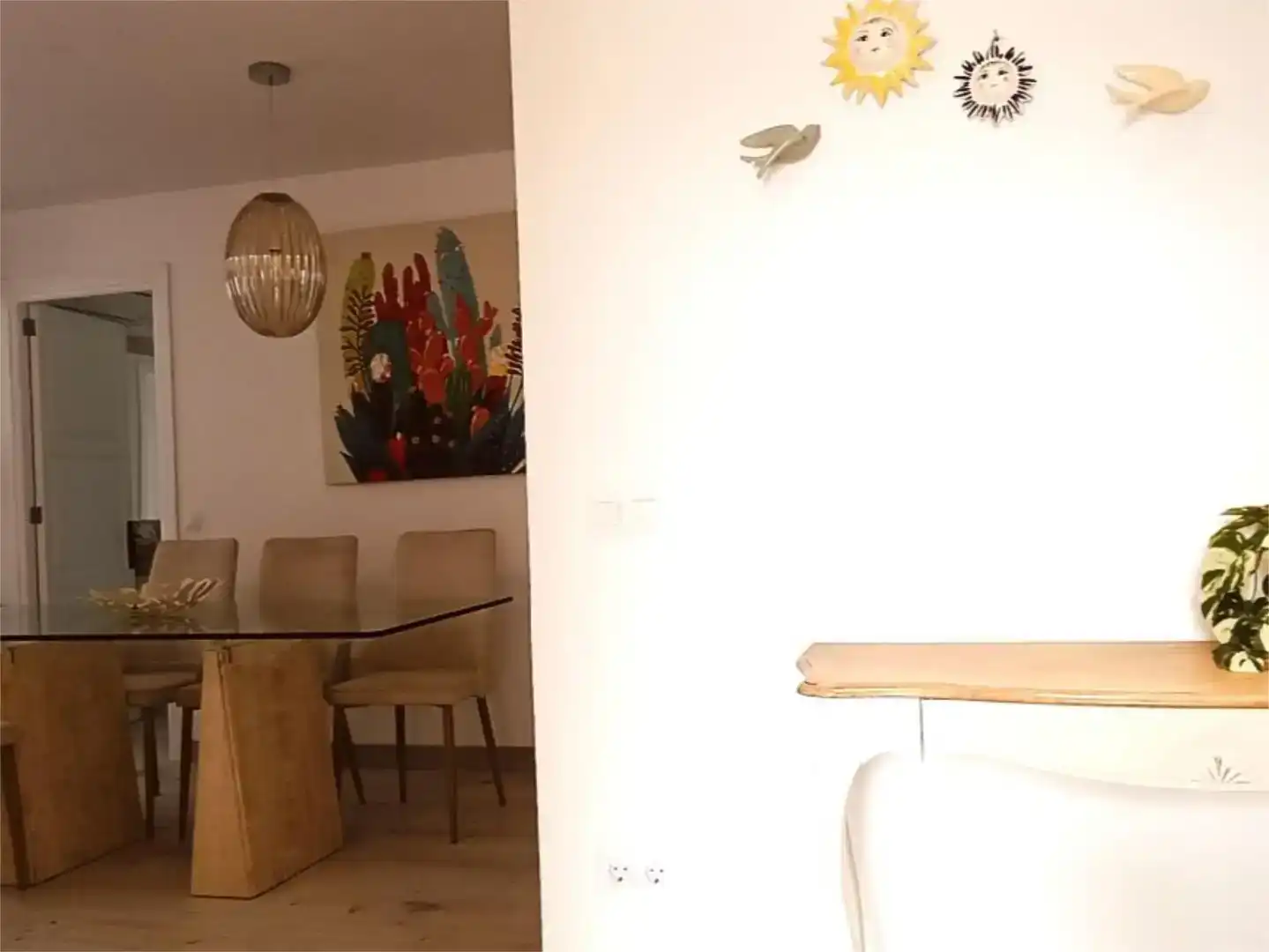 Menjador de Apartament de lloguer en Pollença amb Aire condicionat, Jardí privat i Parquet