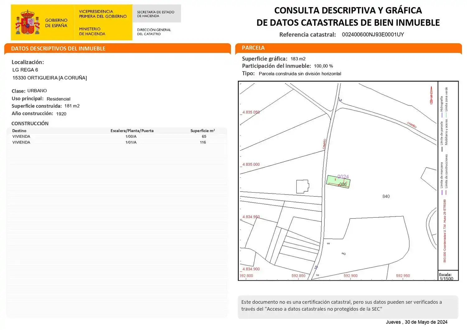 Finca rústica en venda en Ortigueira amb Jardí privat