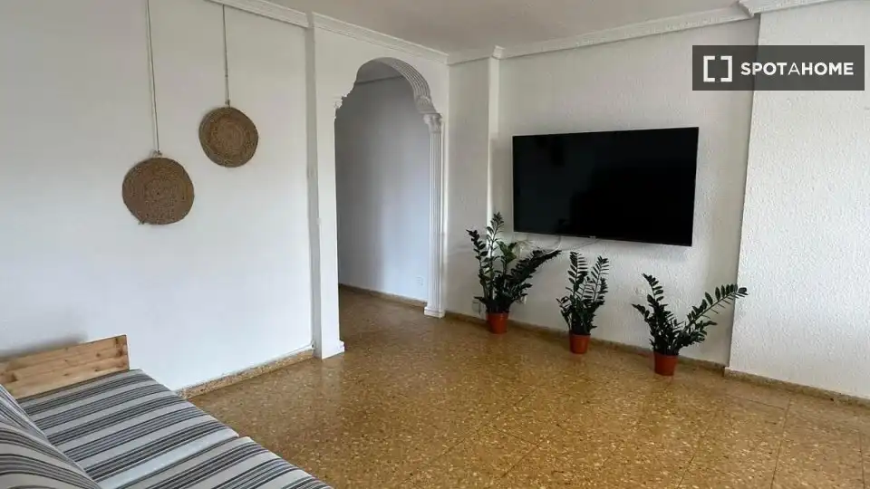 Sala d'estar de Apartament per a compartir en Valencia amb Aire condicionat, Calefacció i Terrassa