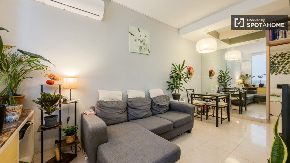 Sala d'estar de Pis de lloguer en  Barcelona Capital amb Aire condicionat, Calefacció i Moblat