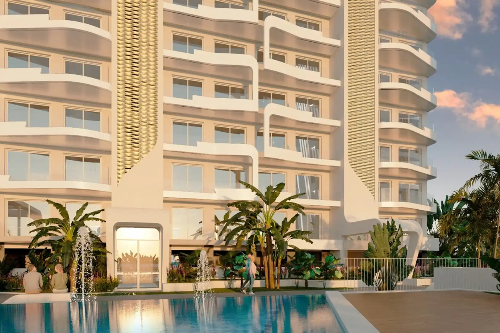Schwimmbecken von Wohnung zum Verkauf in La Manga del Mar Menor mit Klimaanlage, Heizung und Privatgarten