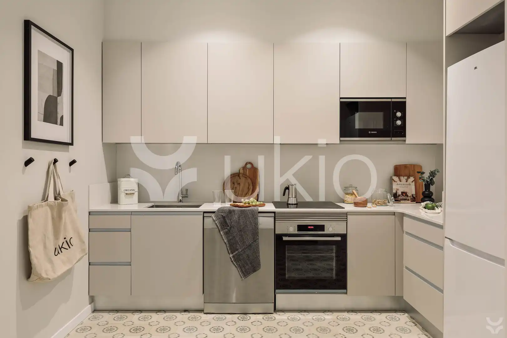 Cocina de Apartamento de alquiler en Barcelona con Aire acondicionado, Calefacción y Terraza
