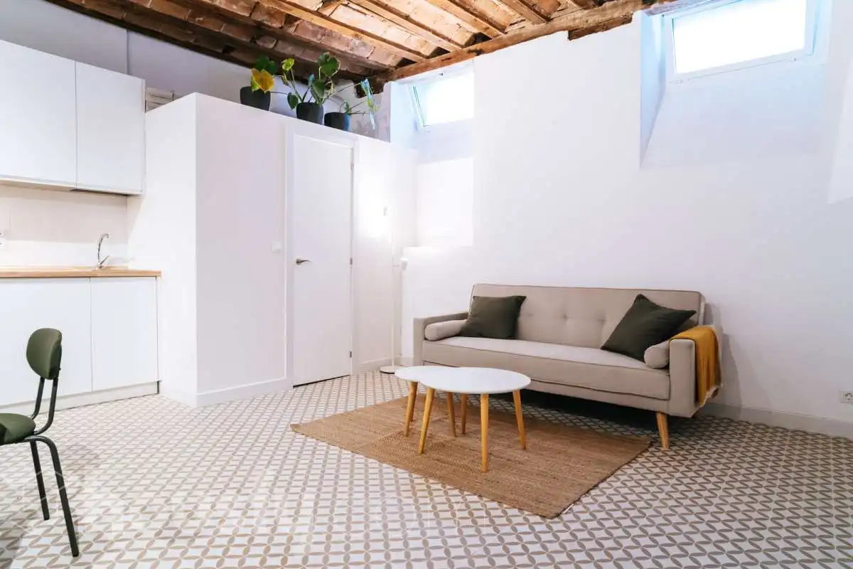 Sala de estar de Estudio de alquiler en Madrid con Amueblado