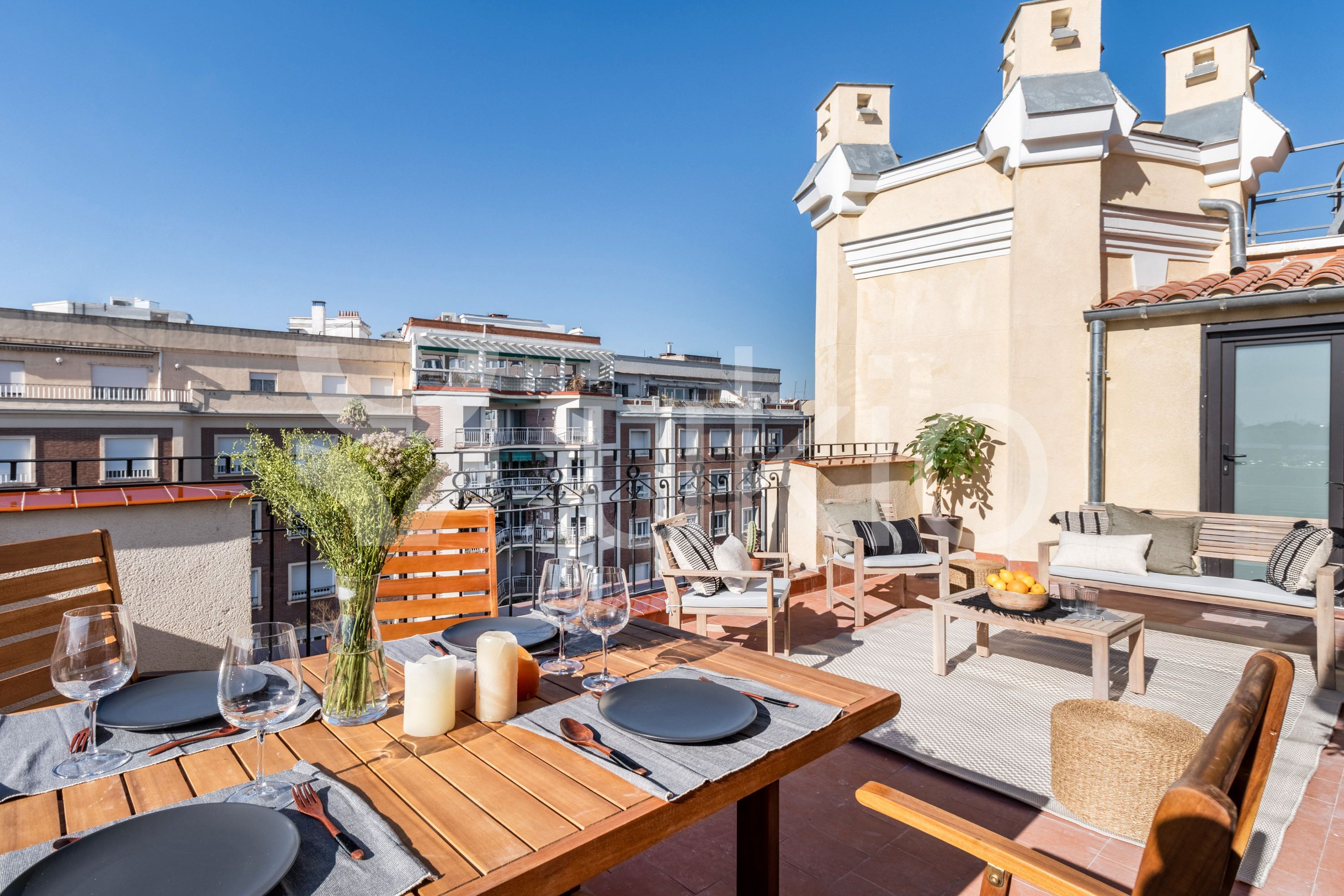Terrace of Apartment to rent in  Madrid Capital  with Air Conditioner, Terrace and Furnished