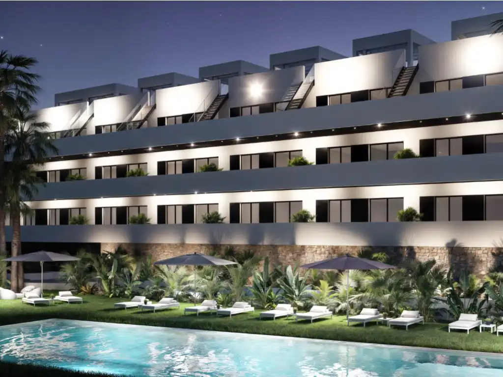 Vista exterior de Apartamento en venta en Finestrat con Terraza, Piscina y Amueblado