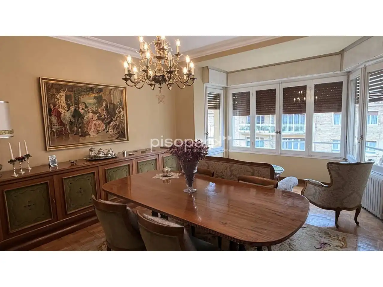 Dining room of Flat for sale in  Pamplona / Iruña  with Heating, Parquet flooring and Storage room
