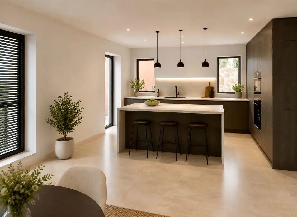 Küche von Maisonette zum Verkauf in Calvià mit Klimaanlage, Heizung und Privatgarten