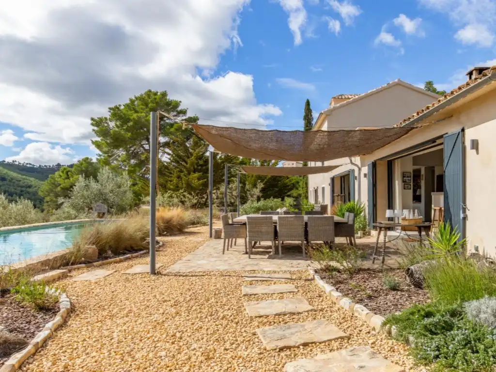 Terrassa de Casa o xalet en venda en Torremanzanas / La Torre de les Maçanes amb Aire condicionat, Jardí privat i Piscina