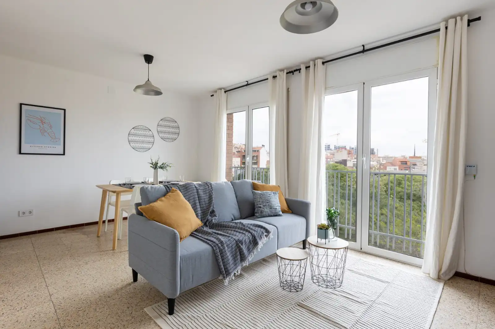 Living room of Flat for rent in Terrassa  with Furnished, Oven and Washing machine