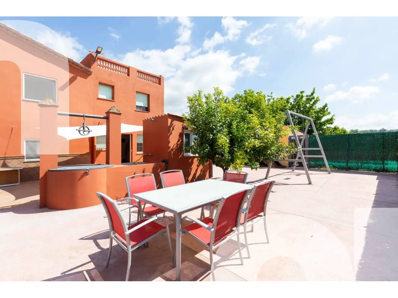 Terrace of Country homes for sale in Les Franqueses del Vallès  with Air Conditioner, Heating and Private garden