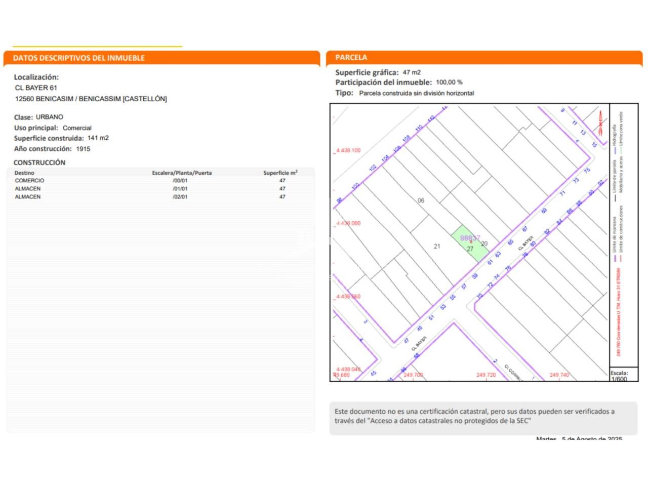 Terreno industrial en venta en Benicasim / Benicàssim