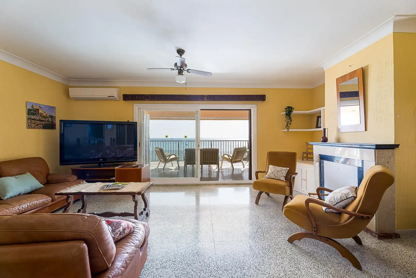 Sala d'estar de Pis en venda en  Palma de Mallorca amb Aire condicionat, Terrassa i Moblat