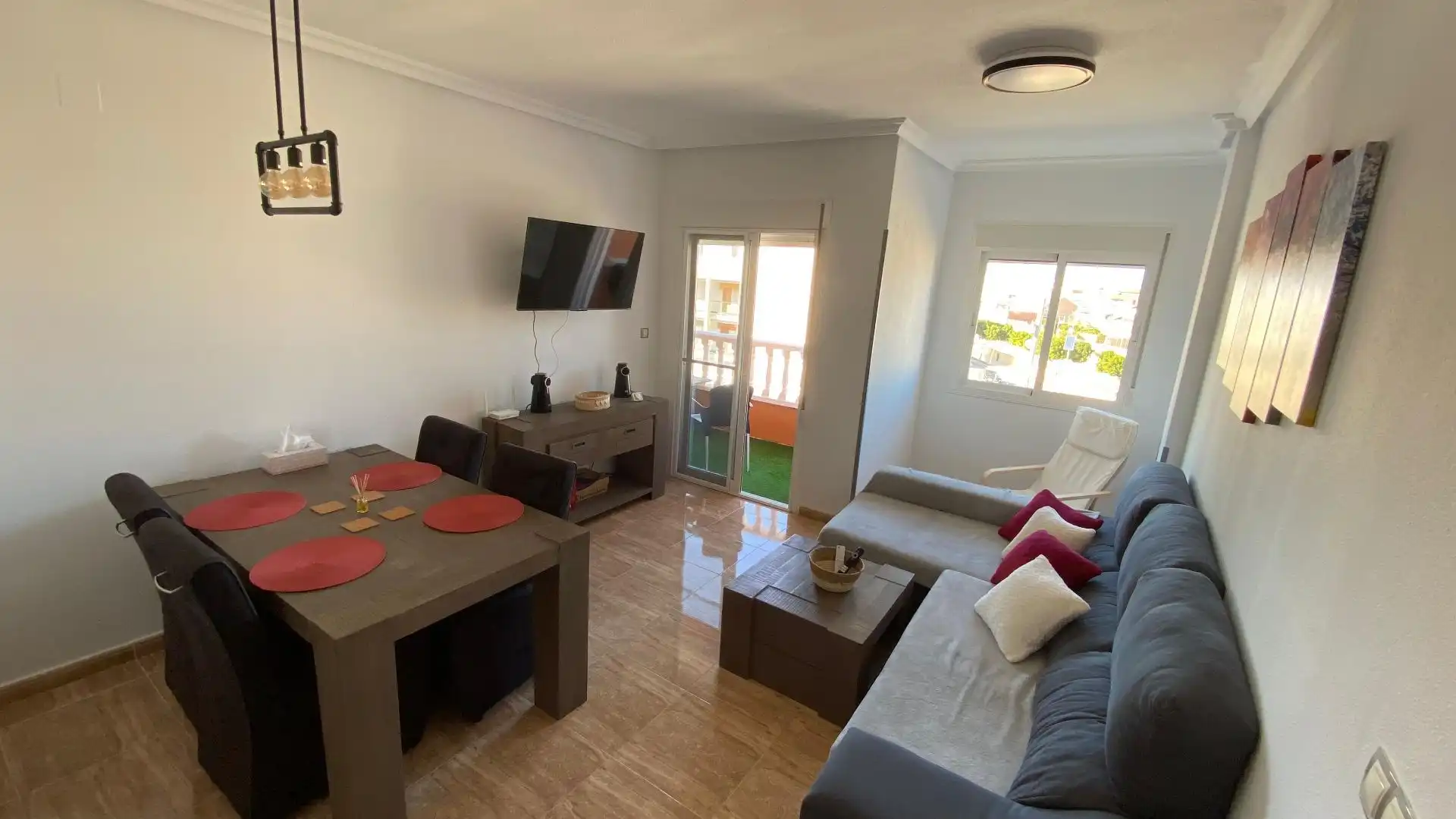 Sala de estar de Piso de alquiler en Rojales con Aire acondicionado, Terraza y Piscina comunitaria