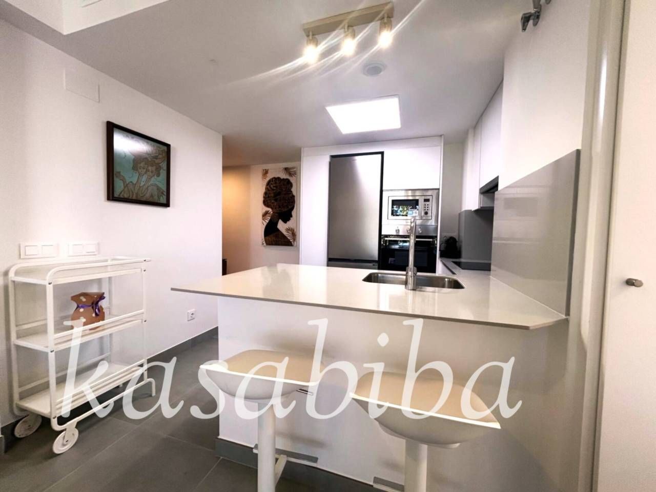 Kitchen of Flat to rent in  Valencia Capital  with Air Conditioner, Heating and Furnished