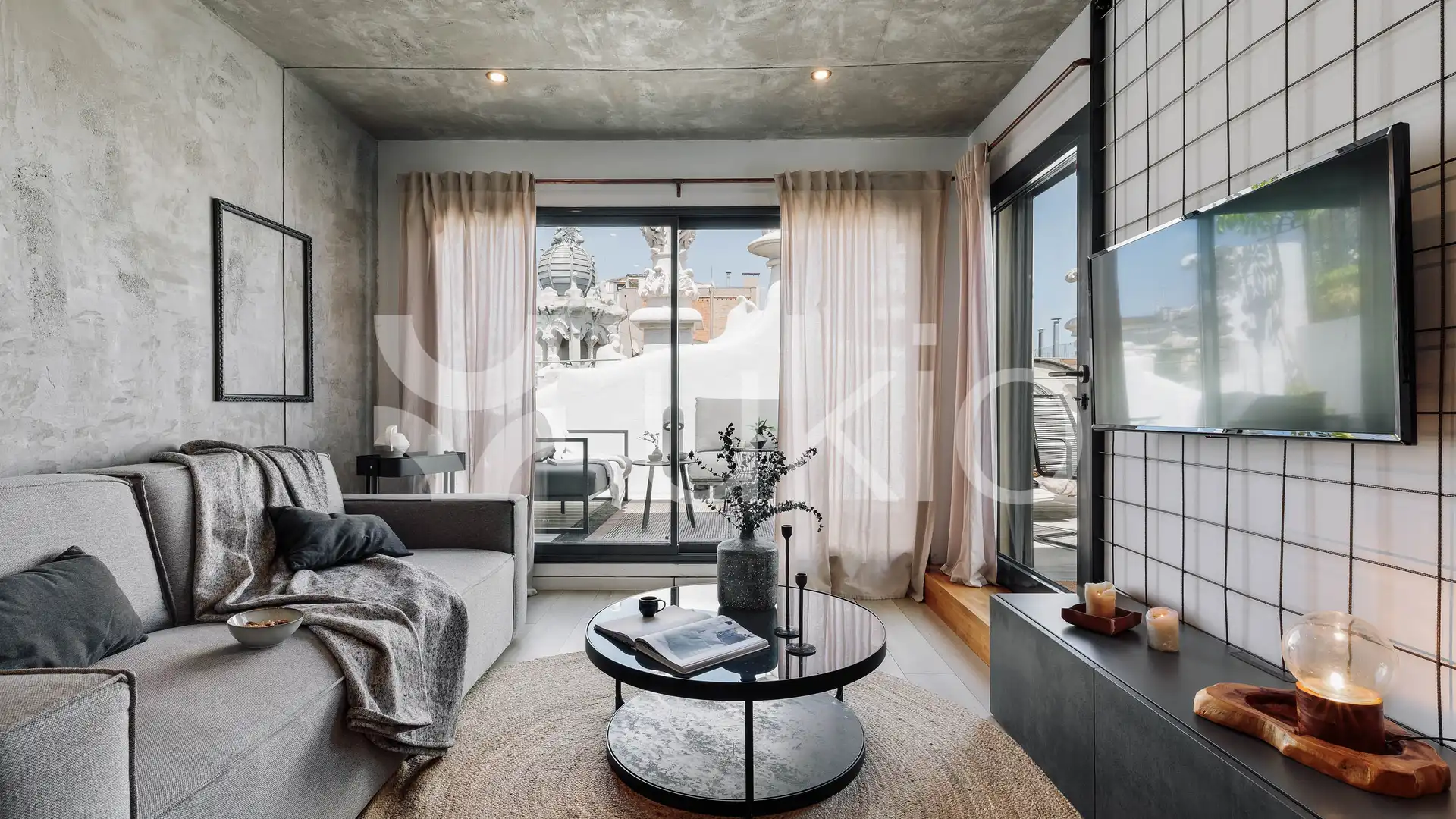 Living room of Apartments for rent in  Barcelona Capital  with Air Conditioner, Heating and Terrace