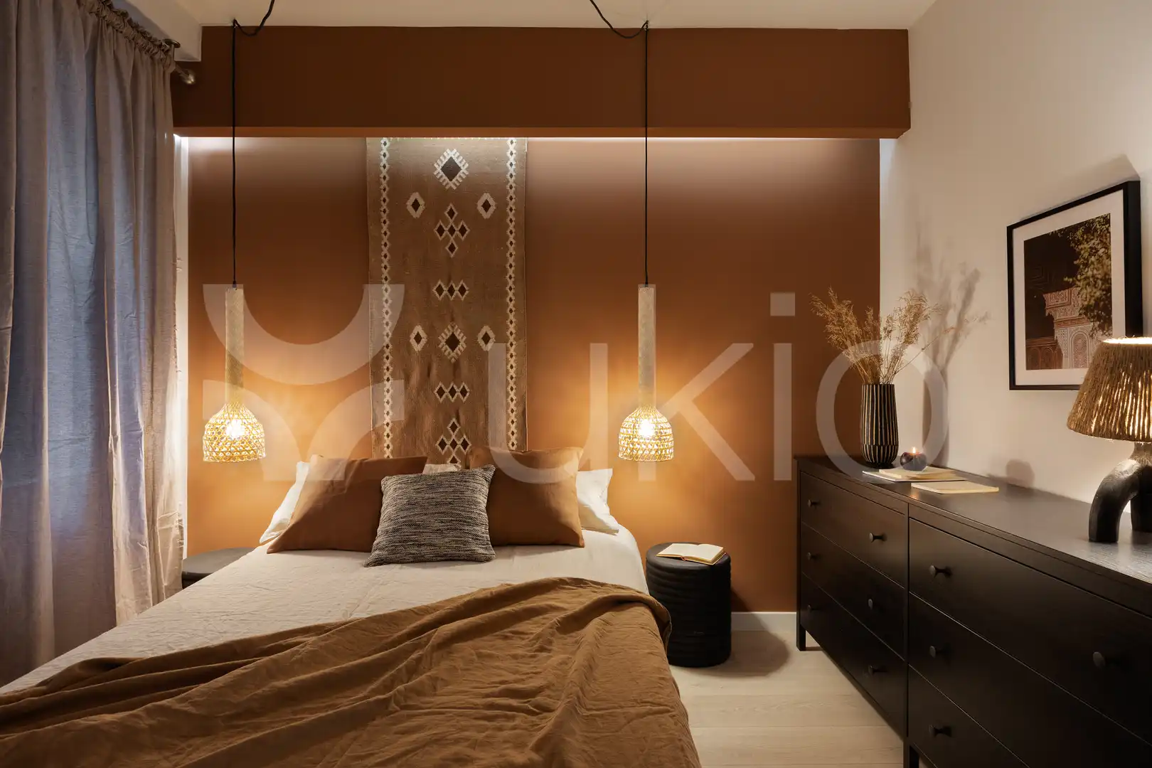 Schlafzimmer von Wohnungen zur Miete in Barcelona mit Klimaanlage, Terrasse und Möbliert