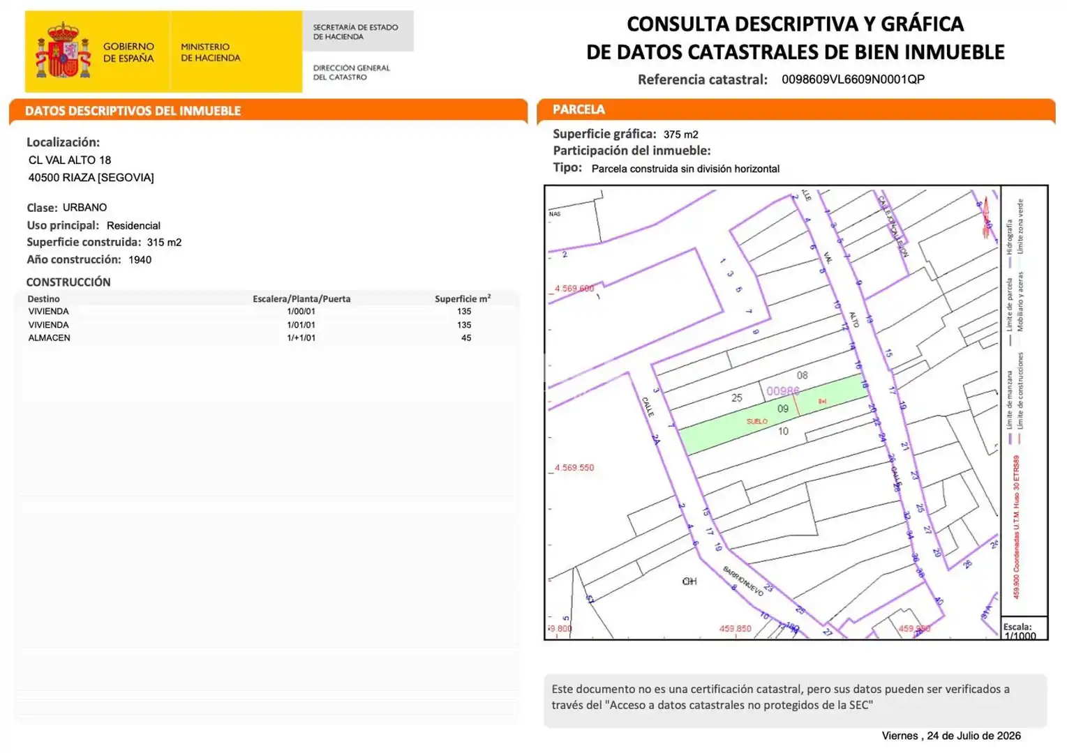 Land for sale in Riaza