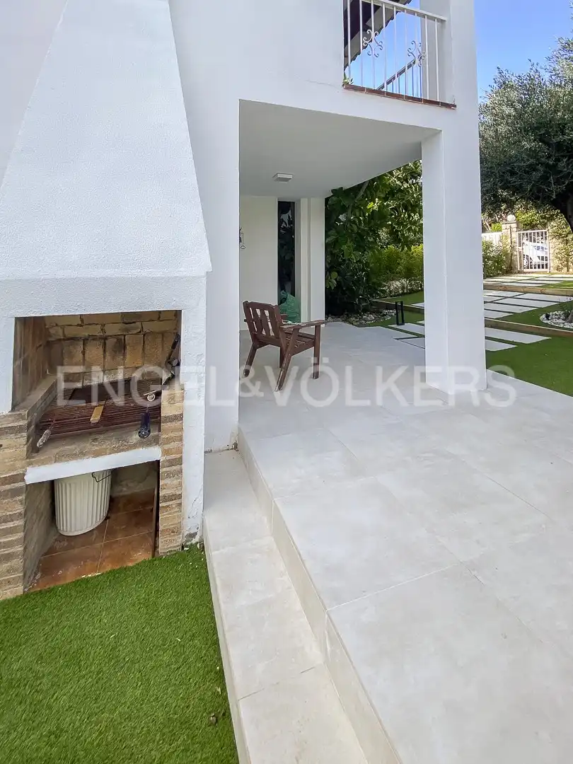 Terraza de Casa adosada de alquiler en Sitges con Calefacción, Jardín privado y Terraza
