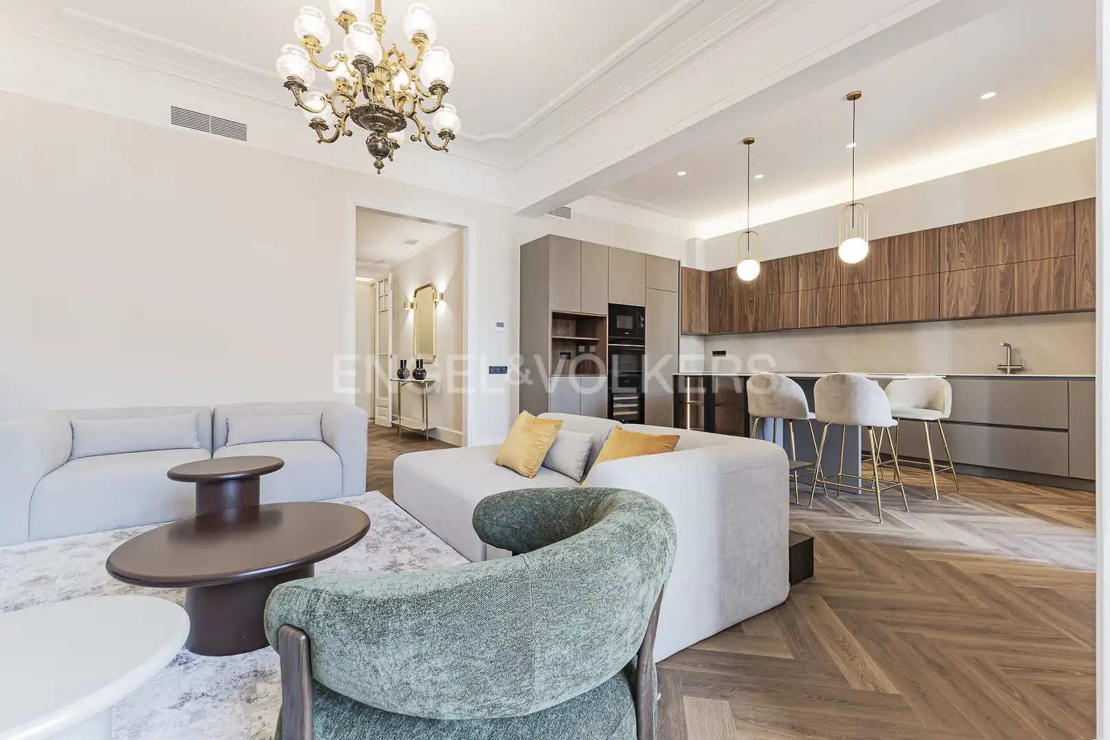 Sala de estar de Piso de alquiler en Barcelona con Aire acondicionado, Calefacción y Parquet