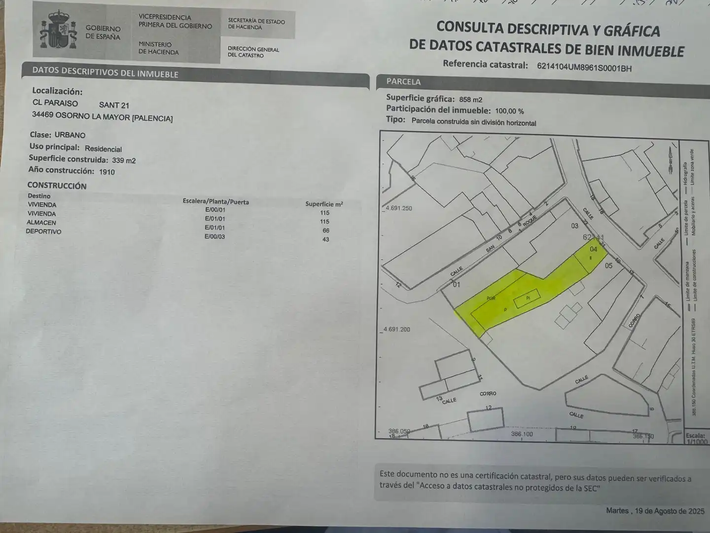 Finca rústica en venta en Osorno la Mayor con Jardín privado, Trastero y Piscina