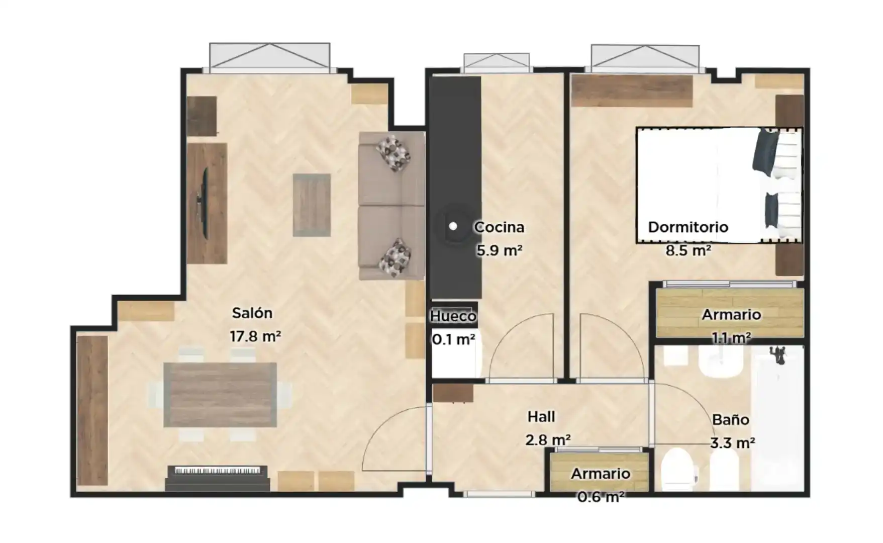 Flat for sale in  Madrid Capital  with Air Conditioner