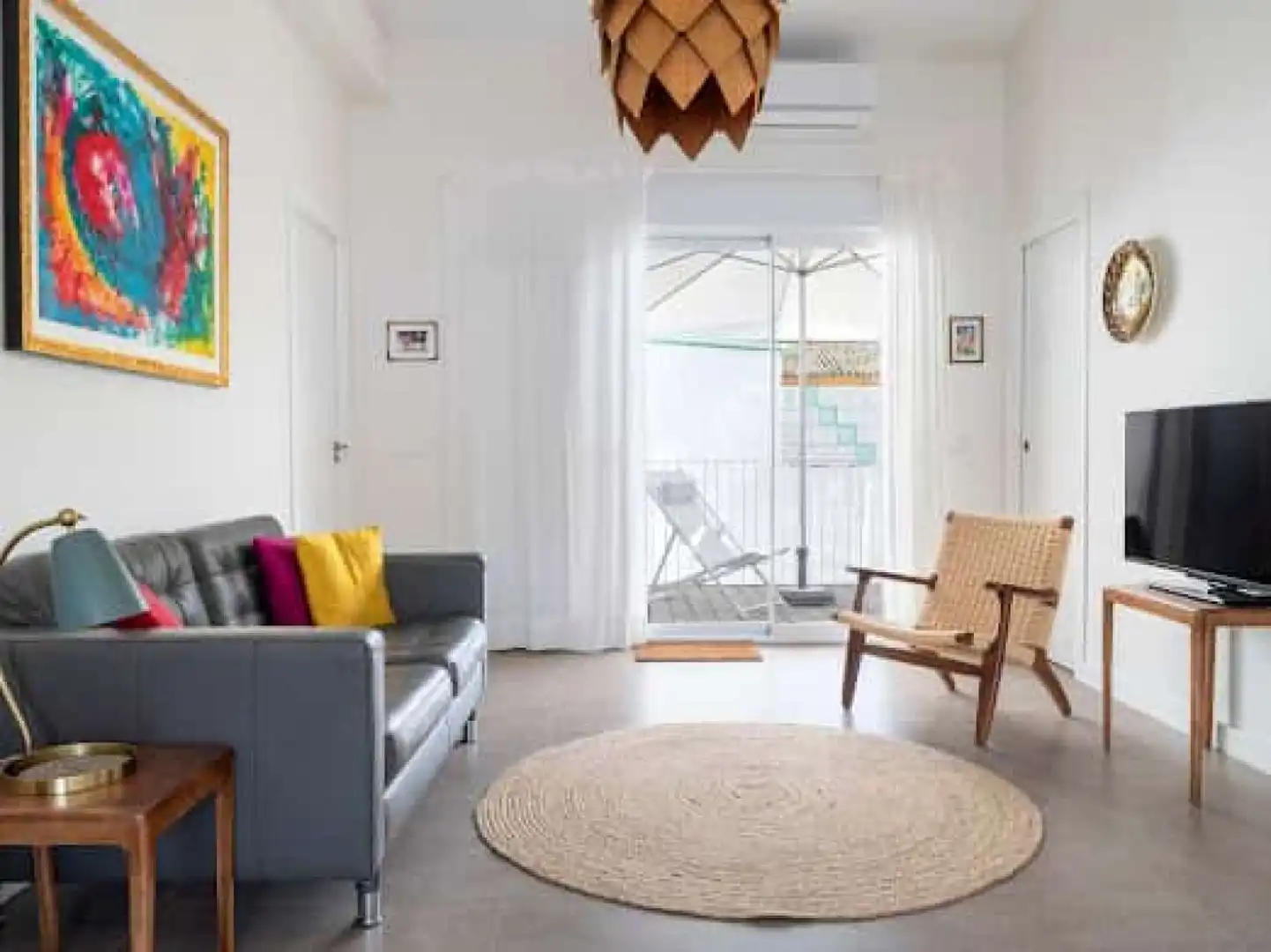 Sala d'estar de Apartament per a compartir en Sevilla amb Aire condicionat, Terrassa i Moblat