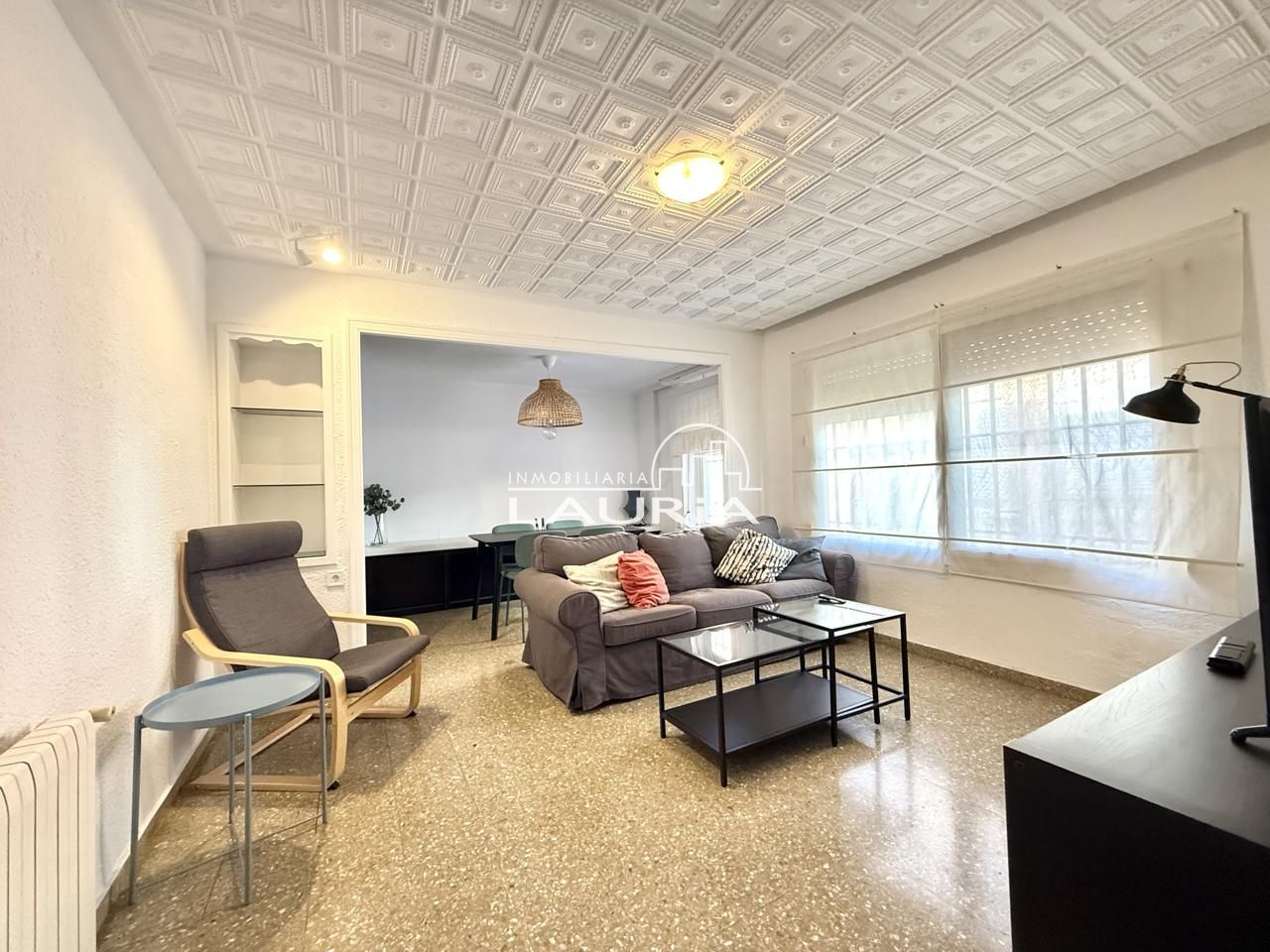 Sala de estar de Piso de alquiler en  Valencia Capital con Aire acondicionado, Calefacción y Amueblado