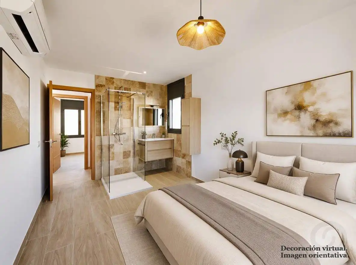 Schlafzimmer von Maisonette zum Verkauf in Empuriabrava mit Klimaanlage, Heizung und Terrasse