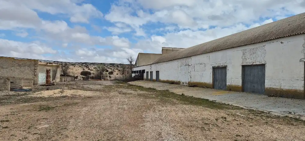 Vista exterior de Nave industrial en venta en La Gineta