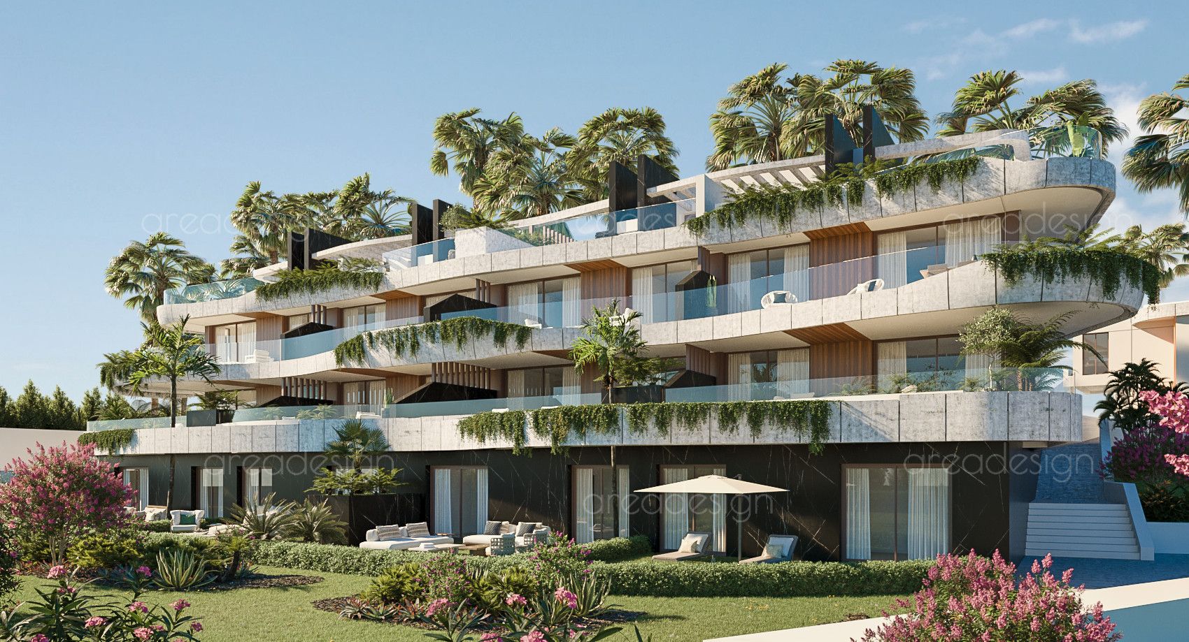 Vista exterior de Àtic en venda en Marbella amb Aire condicionat, Terrassa i Piscina