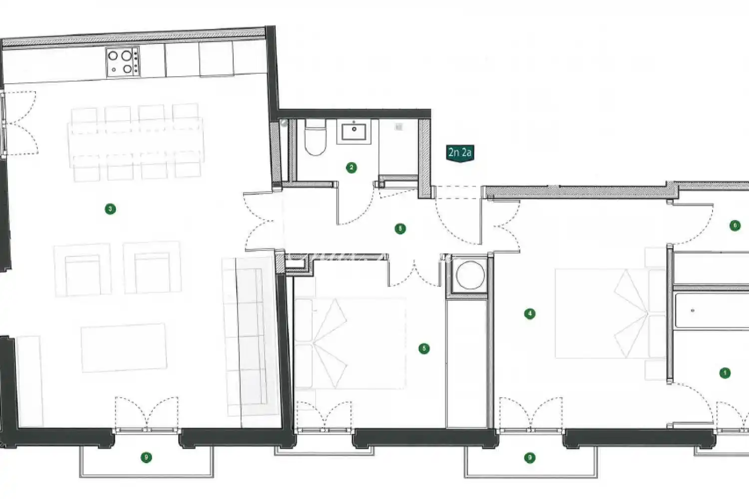 Wohnung zur Miete in Barcelona mit Klimaanlage, Heizung und Terrasse
