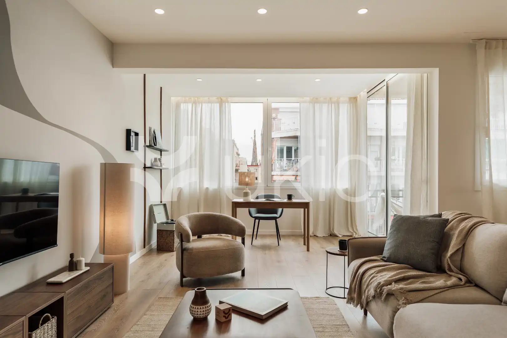 Living room of Apartments for rent in Barcelona  with Air Conditioner, Heating and Furnished