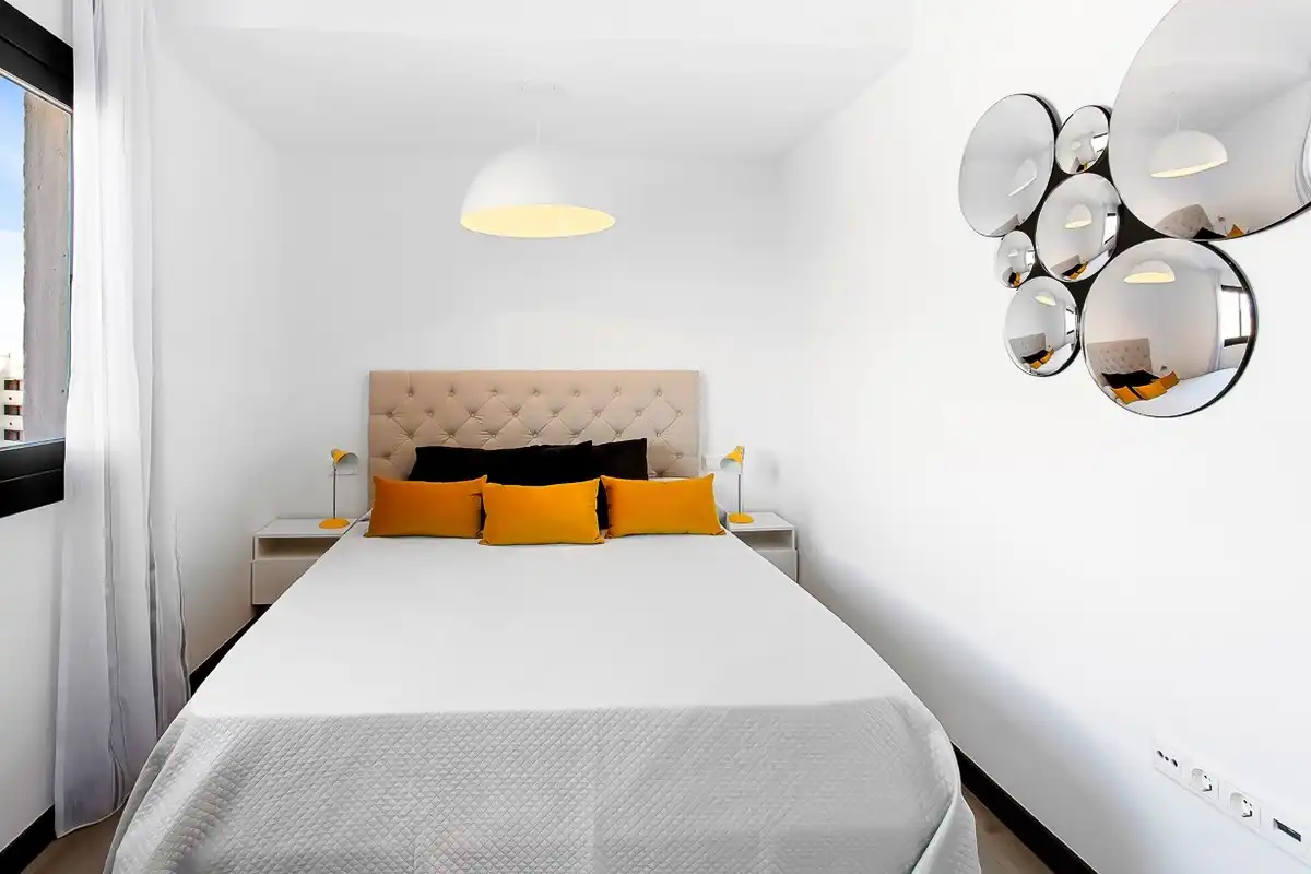Schlafzimmer von Erdgeschoss zum Verkauf in Mijas mit Klimaanlage, Terrasse und Schwimmbad