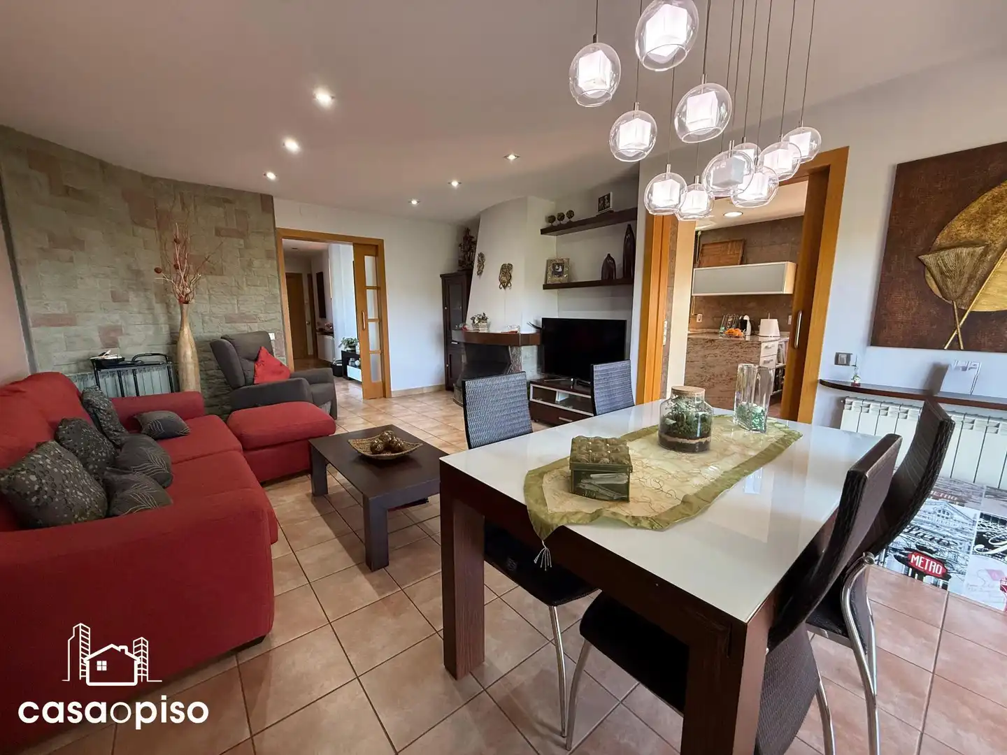 Wohnzimmer von Haus oder Chalet zum Verkauf in Rubí mit Klimaanlage, Heizung und Privatgarten