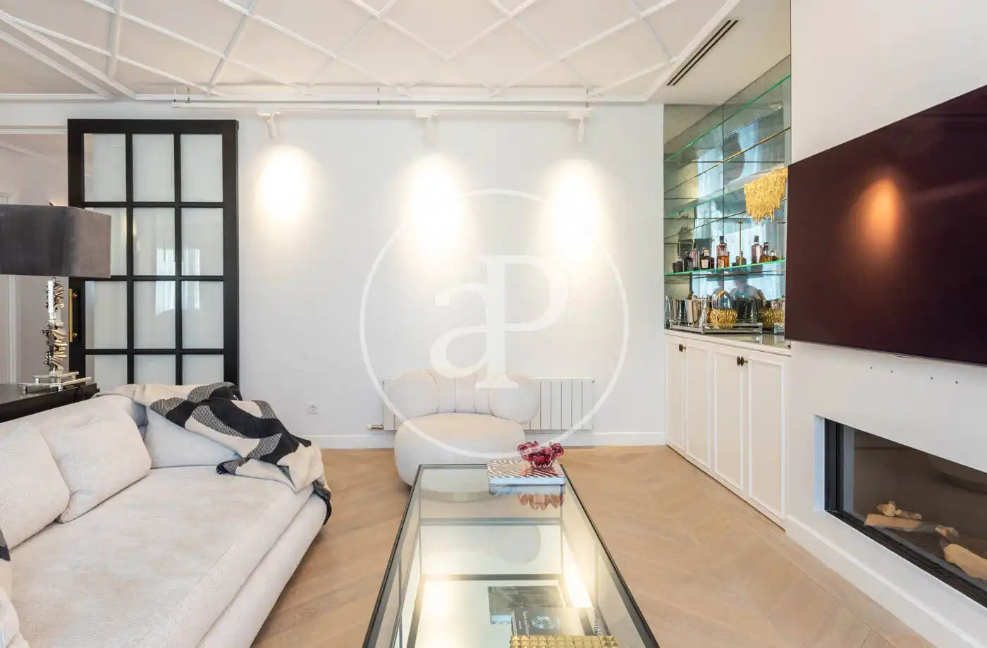 Wohnzimmer von Wohnung zur Miete in Barcelona mit Klimaanlage, Heizung und Terrasse