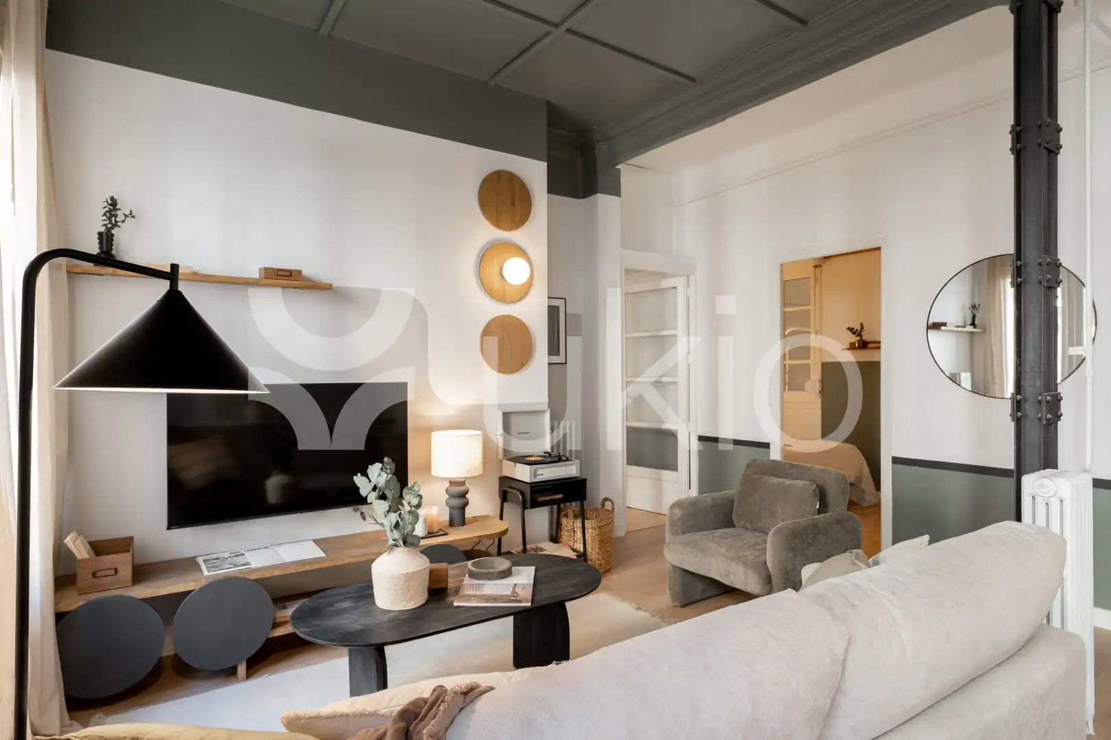 Sala de estar de Apartamento de alquiler en Madrid con Aire acondicionado, Calefacción y Amueblado