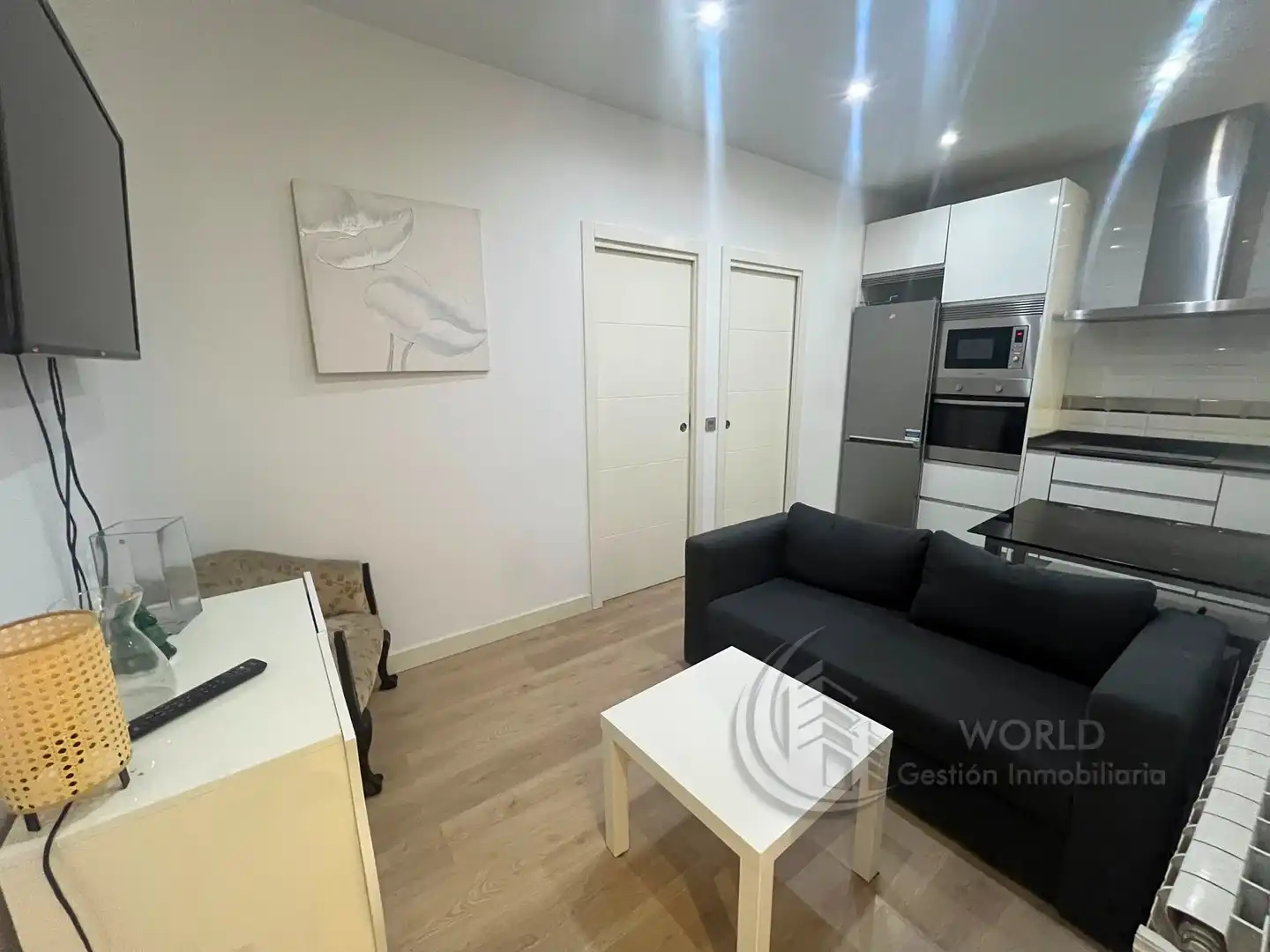 Living room of Flat for rent in Madrid  with Air Conditioner, Heating and Furnished