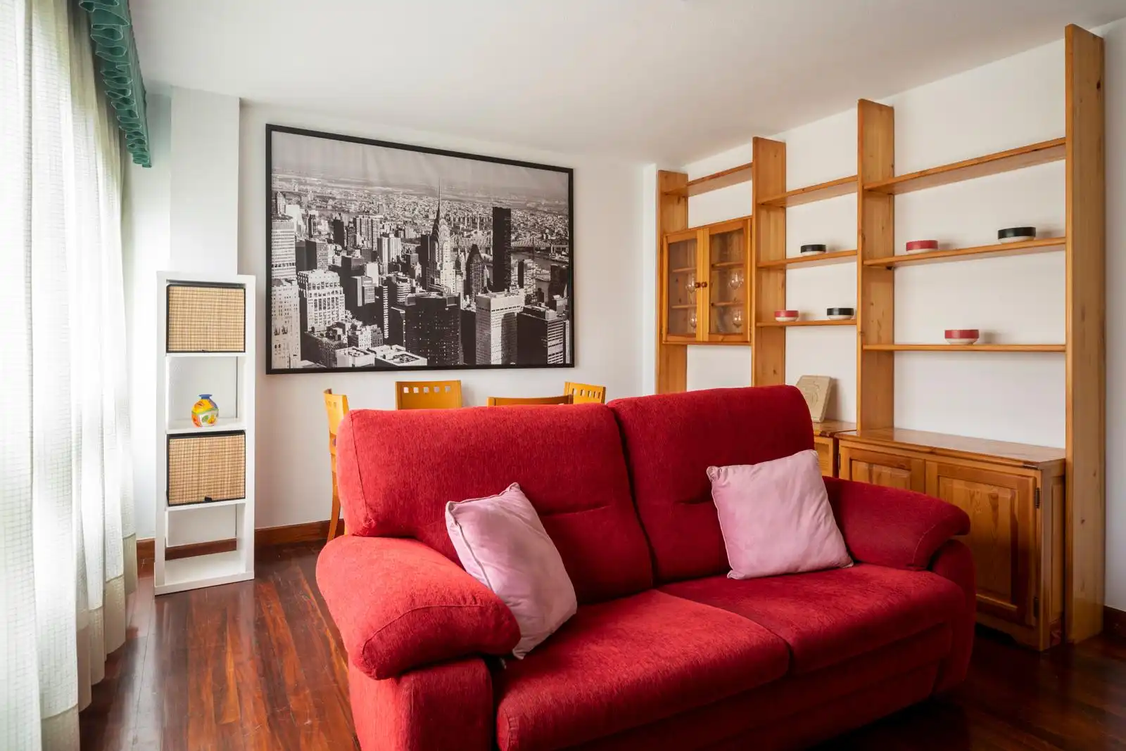 Wohnzimmer von Wohnung zur Miete in Santander mit Heizung, Parkett und Möbliert