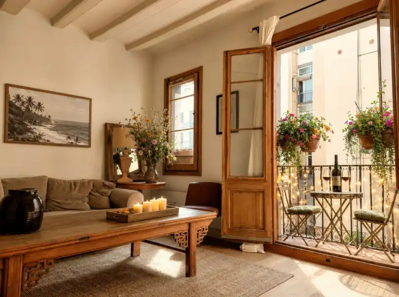Sala de estar de Piso en venta en Barcelona con Aire acondicionado, Parquet y Horno