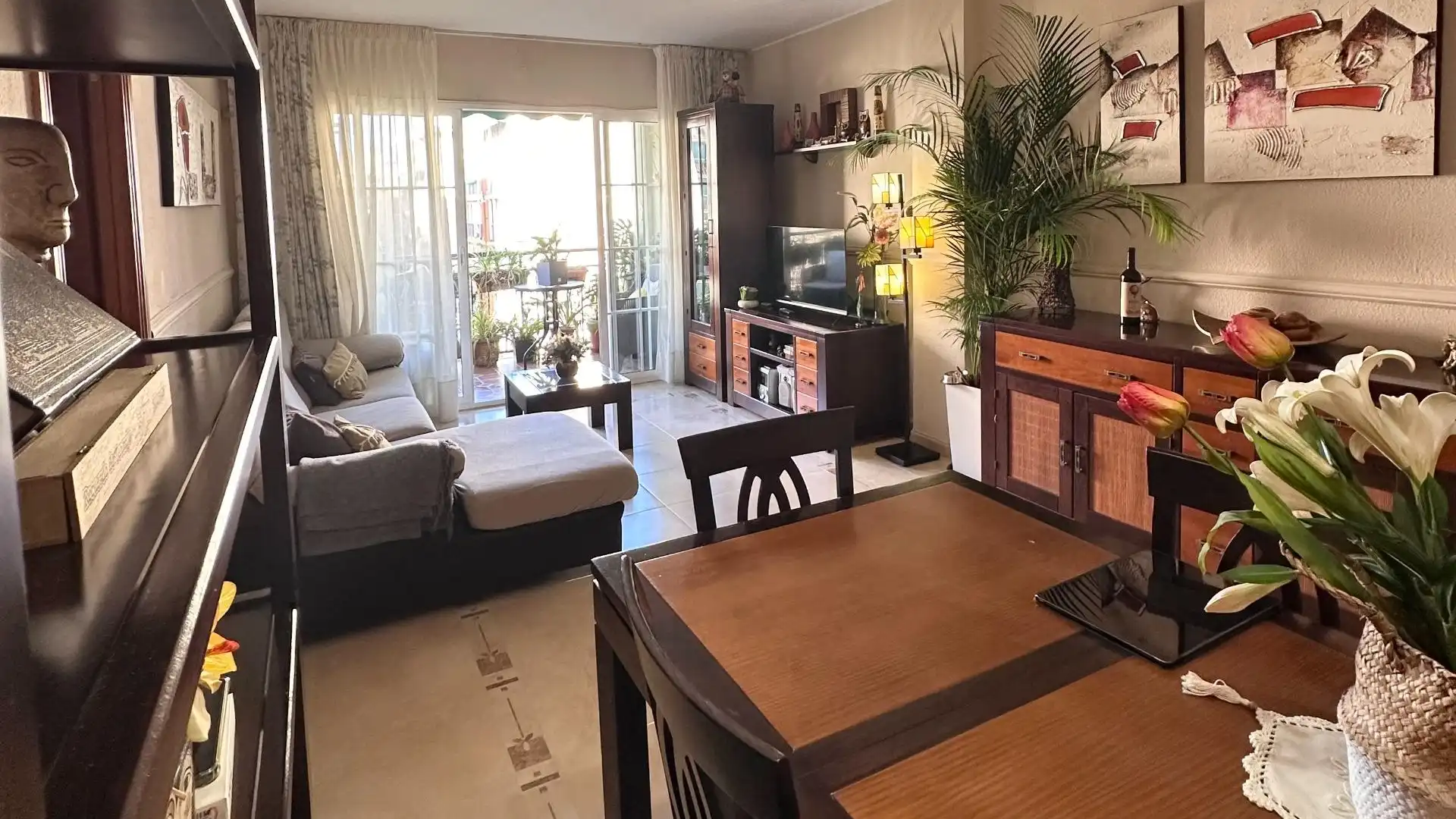 Living room of Flat for sale in Málaga Capital  with Air Conditioner, Private garden and Terrace