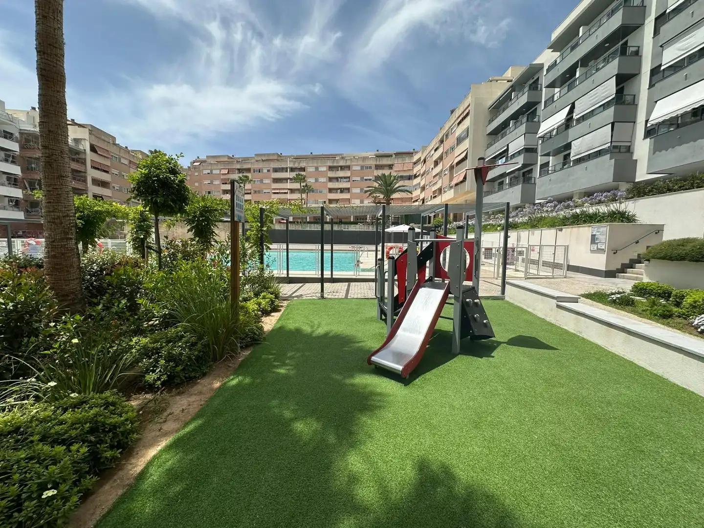 Swimming pool of Flat for rent in Mijas  with Air Conditioner, Heating and Private garden