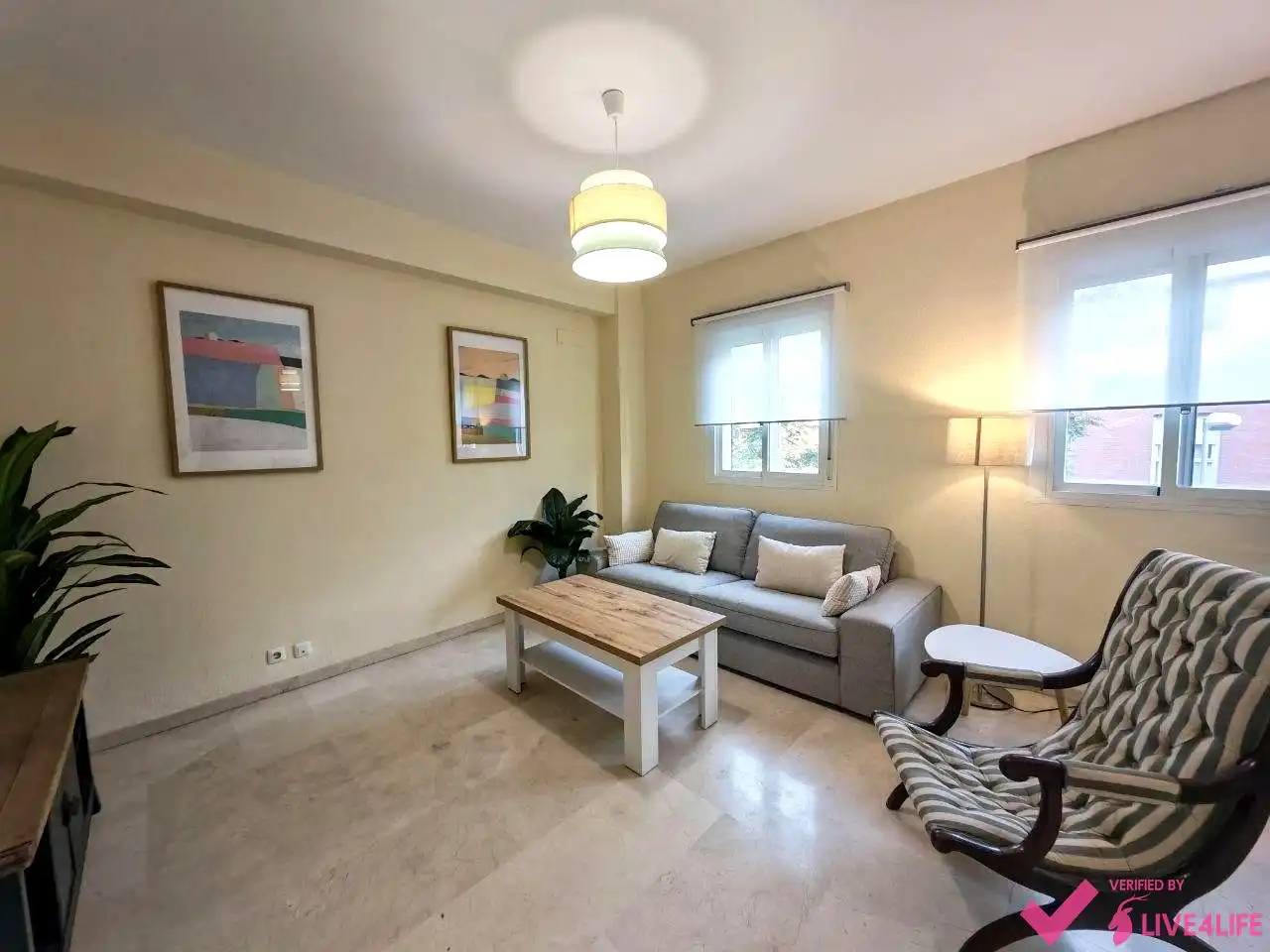 Wohnzimmer von Maisonette zur Miete in Sevilla mit Klimaanlage, Terrasse und Möbliert