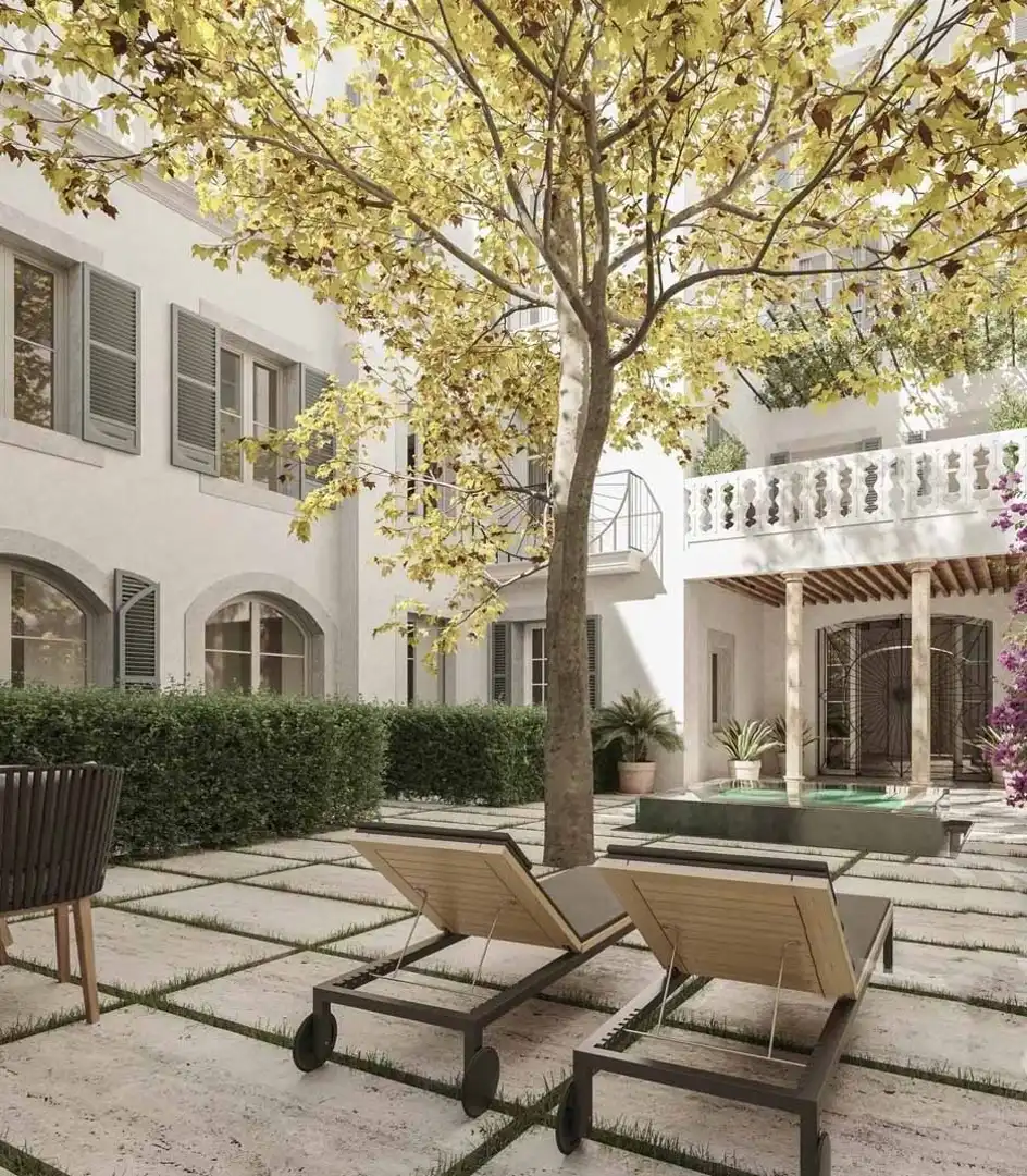 Terrasse von Einfamilien-Reihenhaus zum Verkauf in  Palma de Mallorca mit Klimaanlage, Heizung und Terrasse
