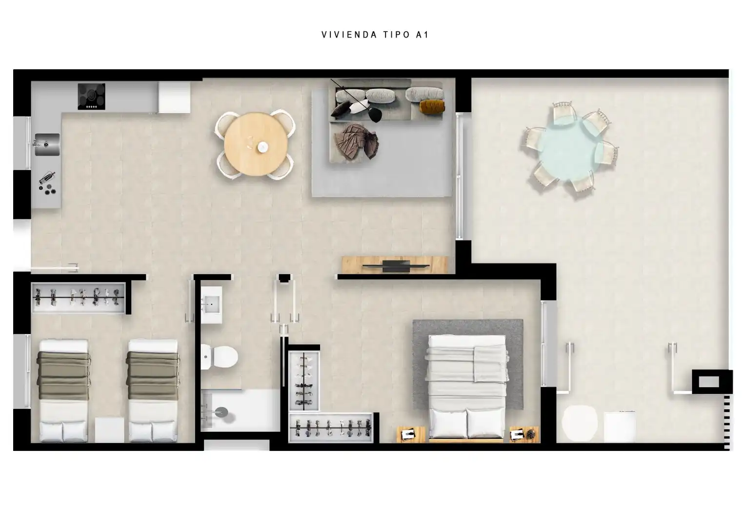 Habitación de Apartamento en venta en Torrevieja con Aire acondicionado, Calefacción y Jardín privado