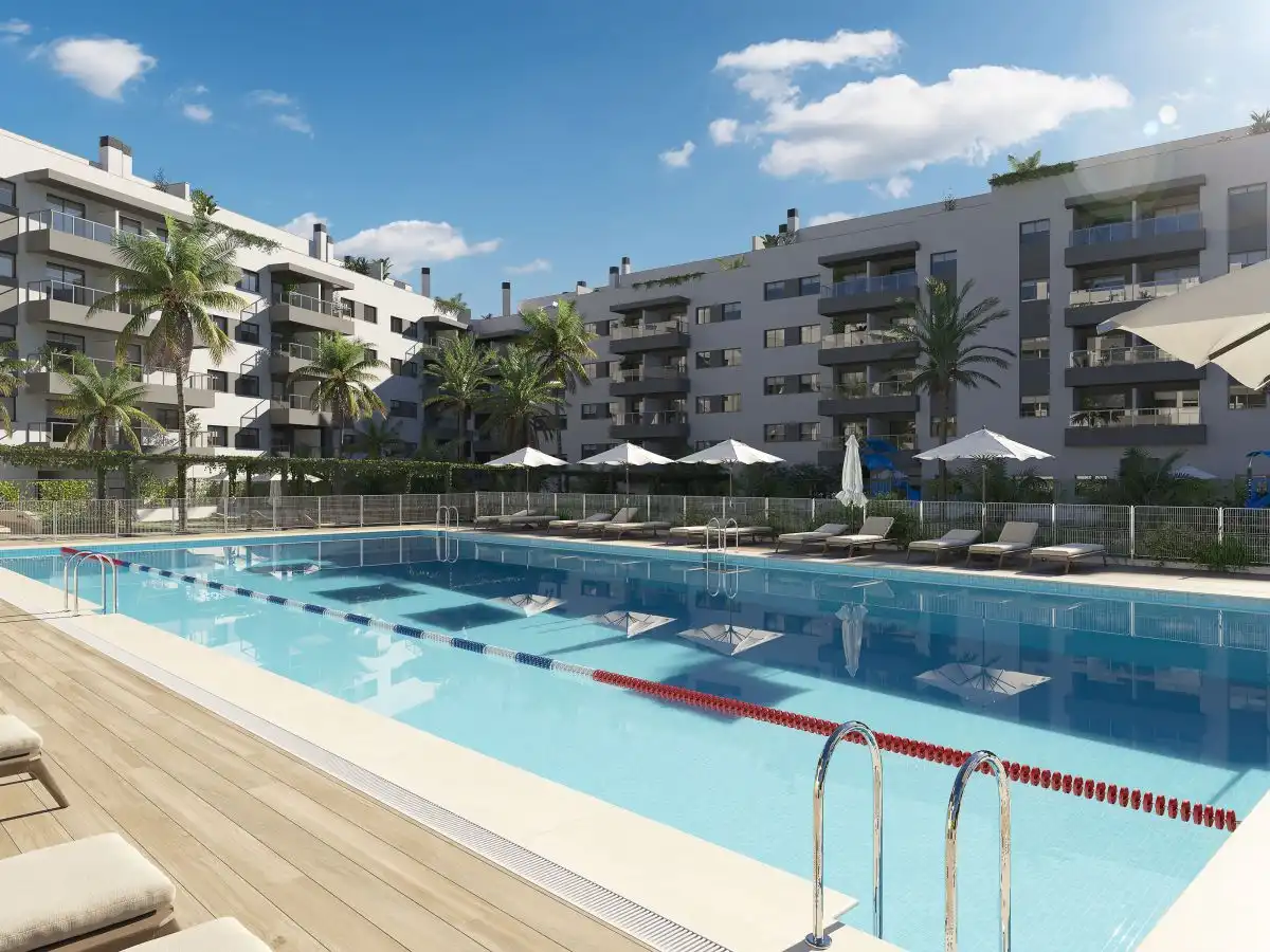 Swimming pool of Flat for sale in Mijas  with Air Conditioner, Heating and Terrace