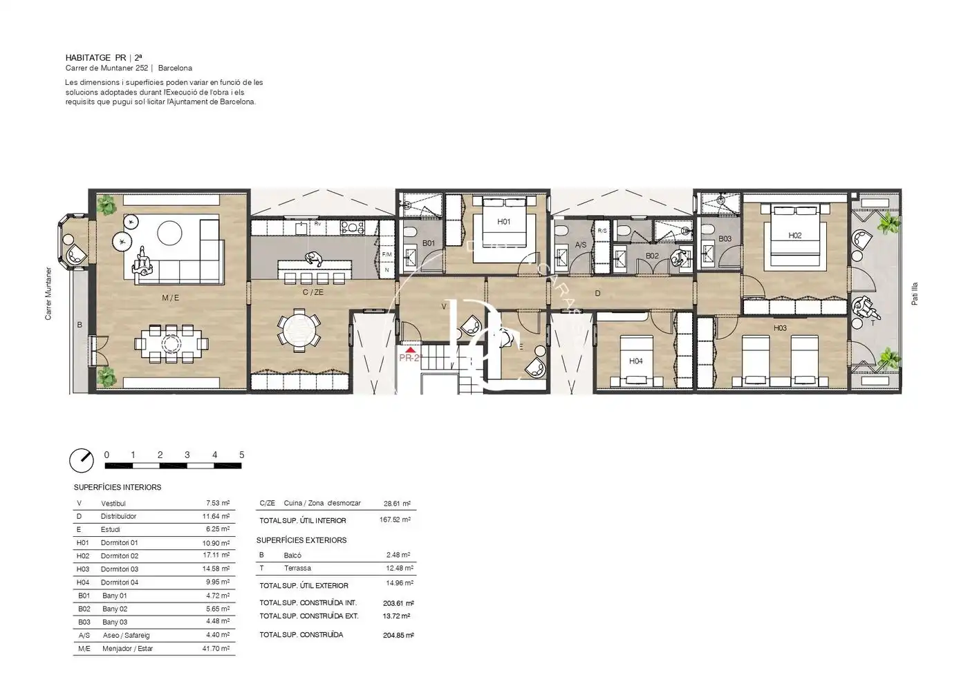 Wohnung zum Verkauf in Barcelona mit Klimaanlage, Heizung und Terrasse