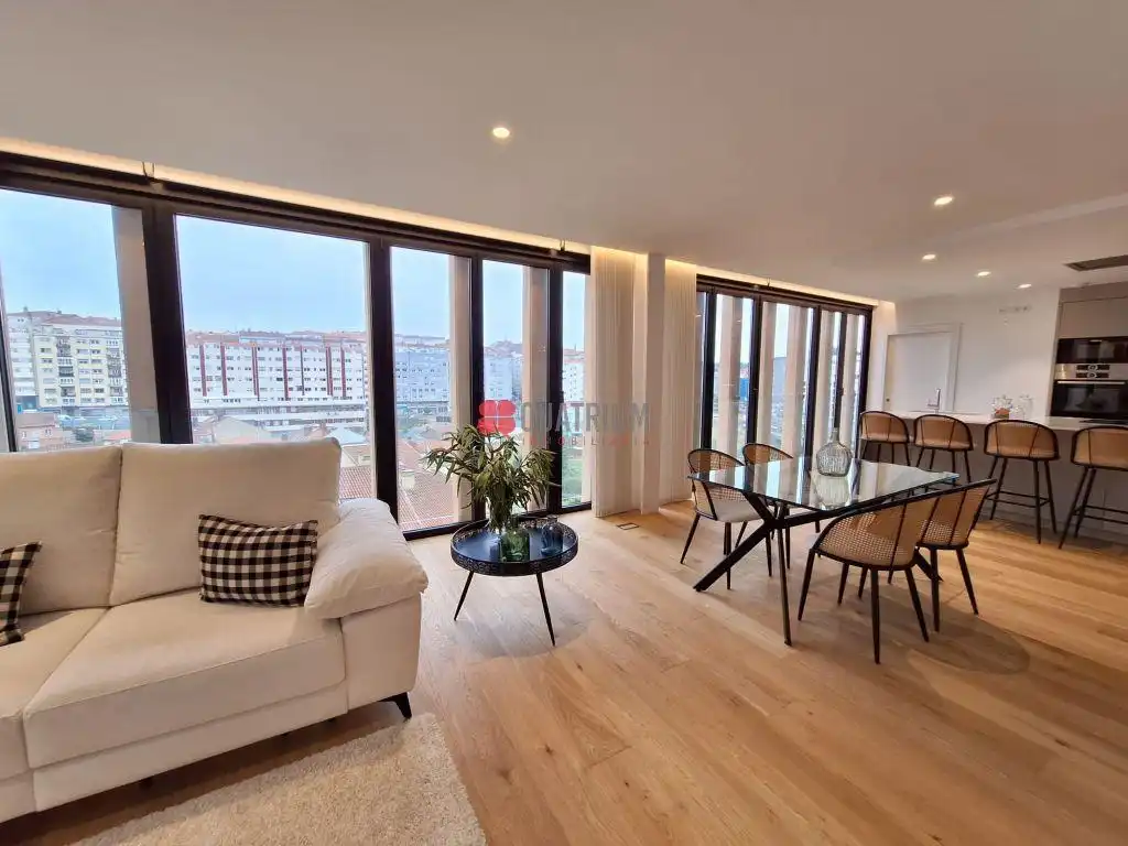 Sala de estar de Piso de alquiler en Santiago de Compostela  con Calefacción, Terraza y Amueblado