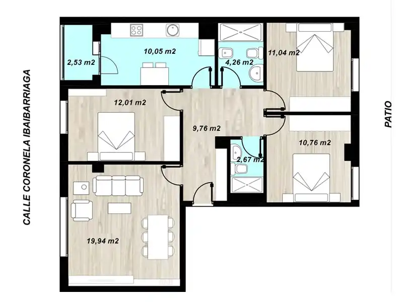 Piso en venta en Vitoria - Gasteiz con Calefacción, Parquet y Terraza