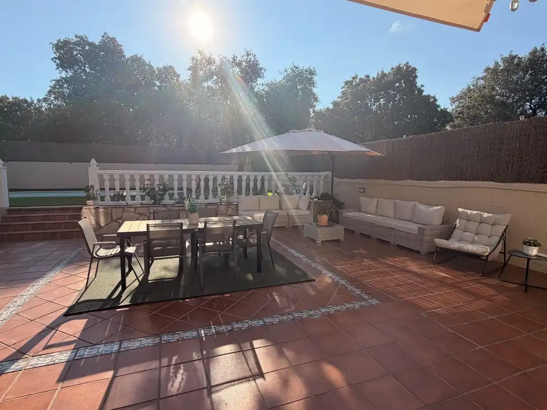Terraza de Casa o chalet en venta en Moralzarzal con Jardín privado, Trastero y Piscina